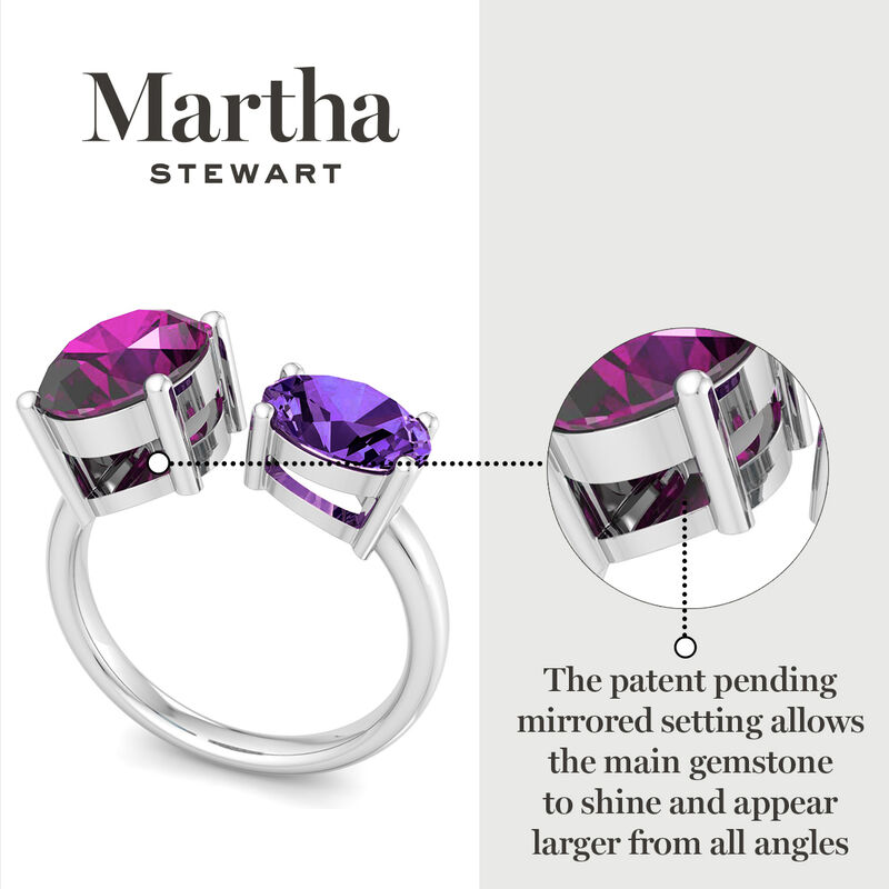 Martha Stewart 3 3/4ctw. Pink Sapphire & Amethyst Two Stone Ring In Sterling Silver image number null